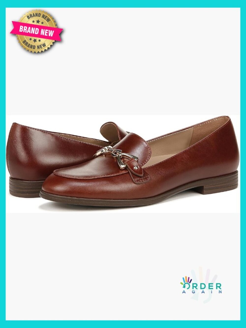 Polished Slip On Loafers with Metallic Ornamentation Cushioned Sole Almond Toe
